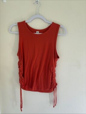 Old Navy Ruched Side Tank Top - Orange-Red